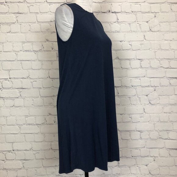 Lake Navy Night Gown Lounge Dress Size S Sleeveless Bamboo - Picture 2 of 5